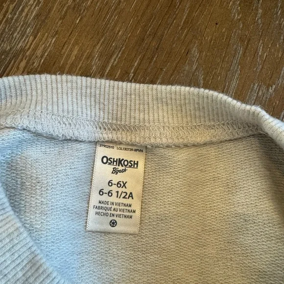 OshKosh B’gosh Nashville Music City Graphic Cropped Sweatshirt - Grey- size 6-6X - Picture 3 of 4